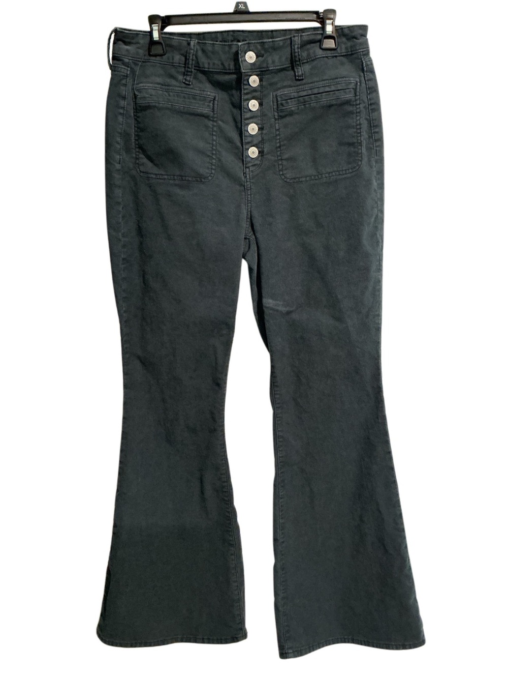 American Eagle Women’s Super Hi-Rise Flare Corduroy Pants Gray